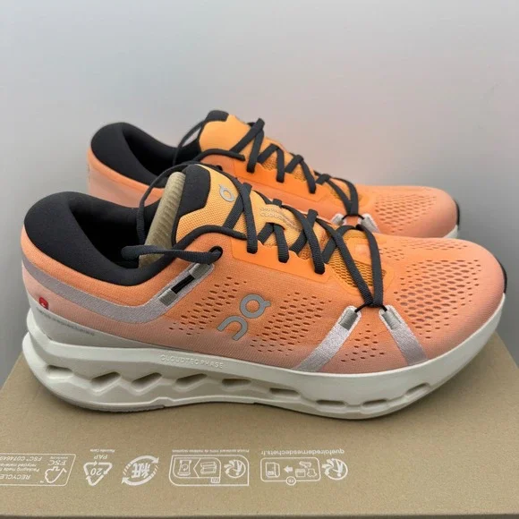 On Cloudsurfer 2 Tangerine Ivory Running Shoes Men's Size 12.5 US Athletic